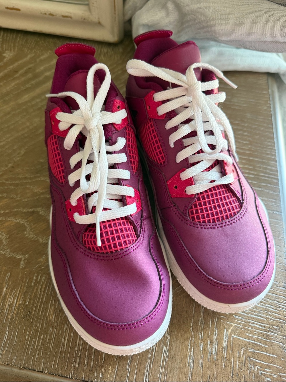 Jordan Kids Magenta and Hot Pink Lace-Up Sneakers
